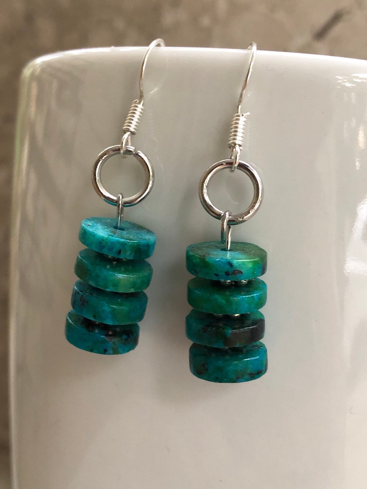 Blue/Black Dangle Earrings