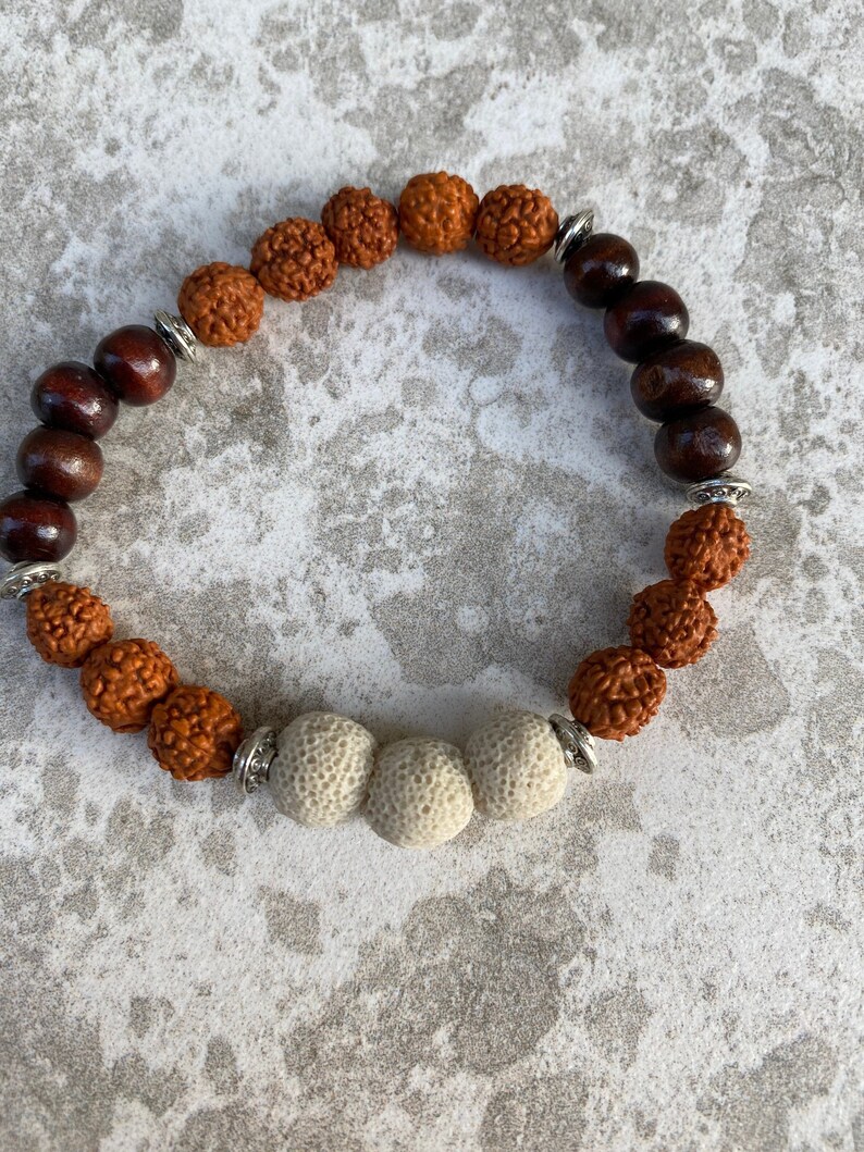 Lava Diffuser /& Rudraksha Beaded Bracelet