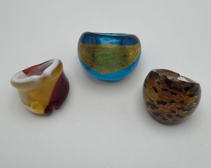 Size 8 - Assorted Glass Rings - Millefiori Glass Rings | Murano Glass Inspired Glass Rings
