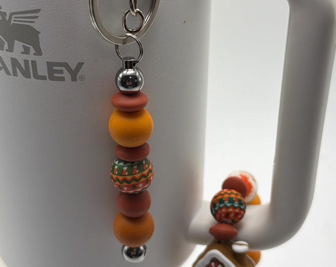 Gingerbread House Tumbler Set | Stanley Cup Accessories | Gingerbread Handle Bracelet | Gingerbread Straw Charm/Purse Charm