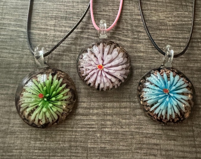 Flower Pendant Necklace | Murano Glass Flower