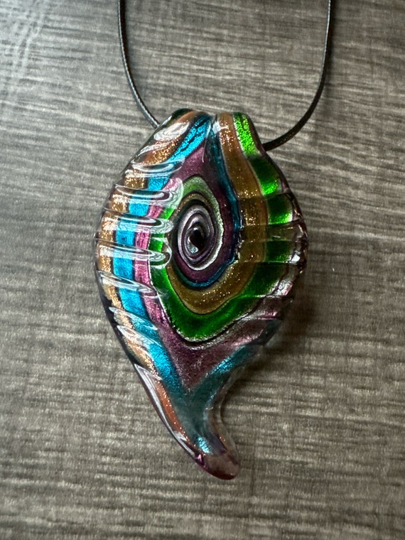 Multi-Color Leaf Pendant | Glass Leaf Pendant | Leaf Pendant Necklace