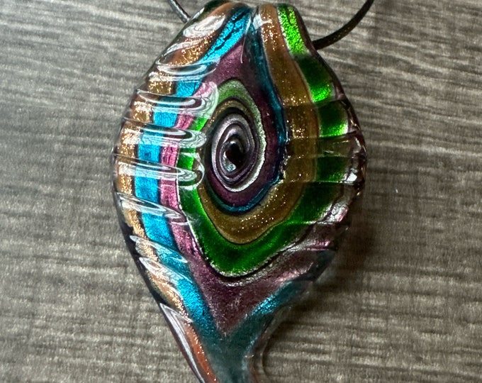 Multi-Color Leaf Pendant | Glass Leaf Pendant | Leaf Pendant Necklace