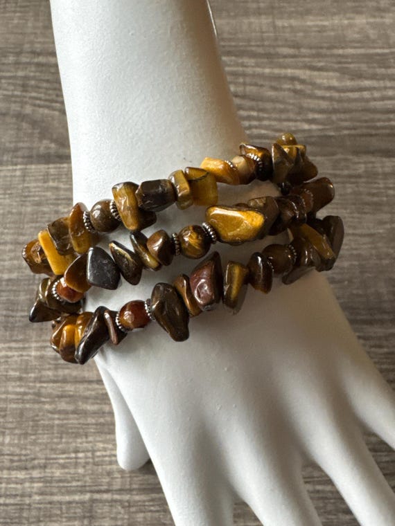 Tiger Eye Memory Wire Bracelet