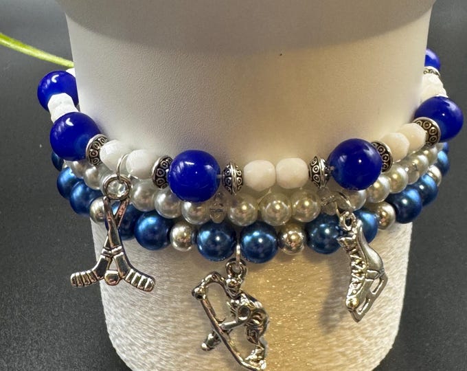 Hockey Stanley Tumbler Bracelets: Toronto Maple Leaf Colors