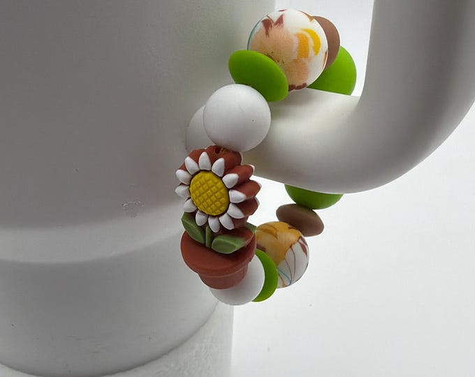 Sunflower Tumbler Handle Bracelet | Stanley Cup Accessories | Cup Handle Bracelet