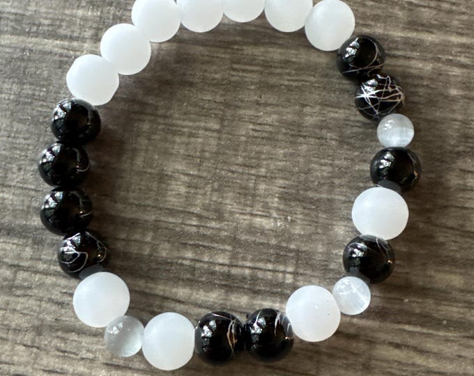 Moonstone Stretch Bracelet | Beaded bracelet | Morse code - Faith | Message in a Bracelet  | Quote Bracelet