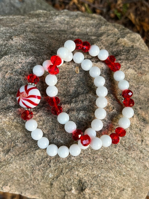 Peppermint Candy Red/White Bracelets
