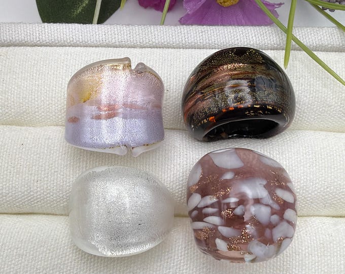 Size 5 3/4 - Lampwork Glass Rings | Assorted Glass Rings | Murano Glass Inspired Glass Rings