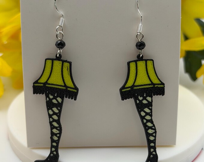 Leg Lamp Earrings | 3D Printed Leg Lamp Earrings | Holiday Earrings | Stocking Stuffers
