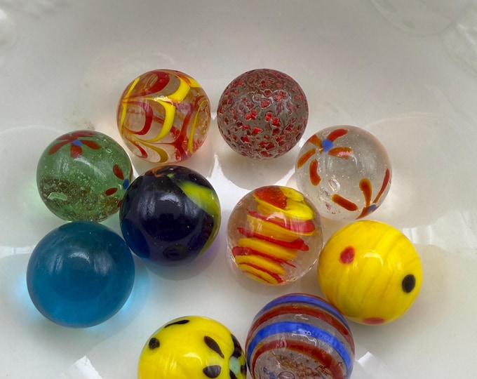 Lampwork Glass Marbles  | 1” Shooters Marbles | Colorful Lampwork Glass Marbles