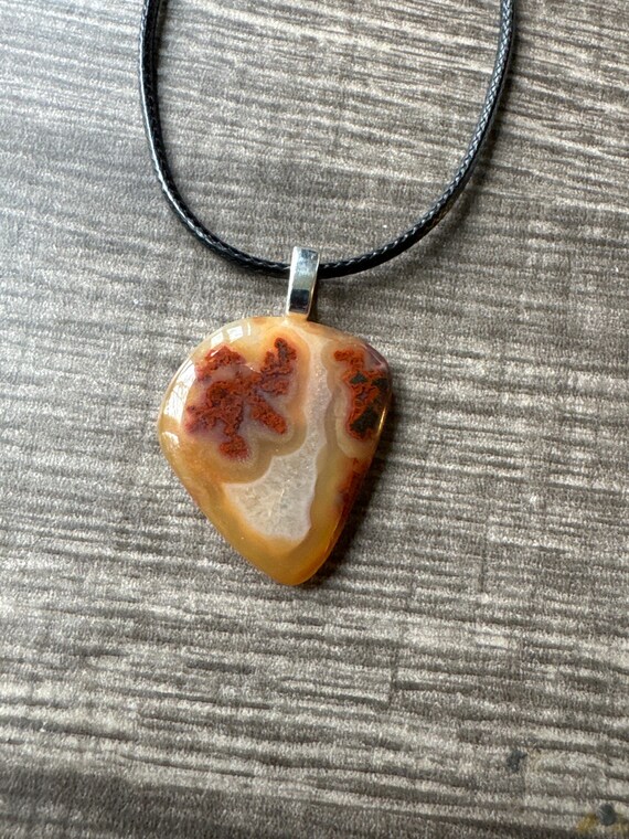 Landscape Agate Cabochon Pendant Necklace