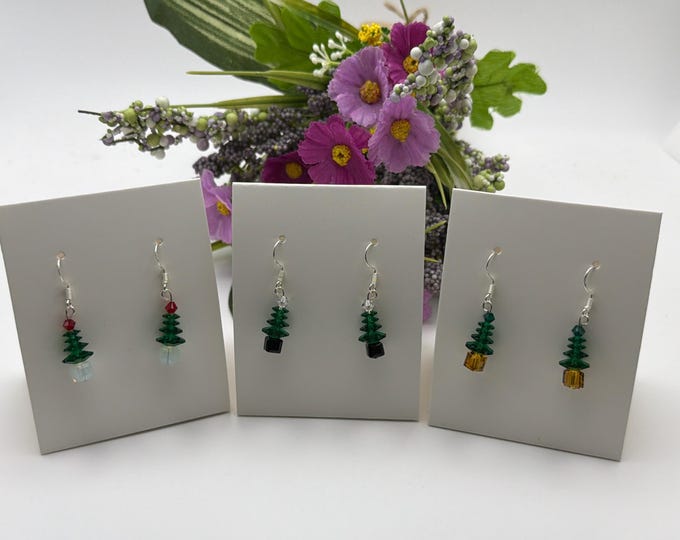 Christmas Tree  | Swarovski  Earrings | Swarovski crystals | Sterling silver