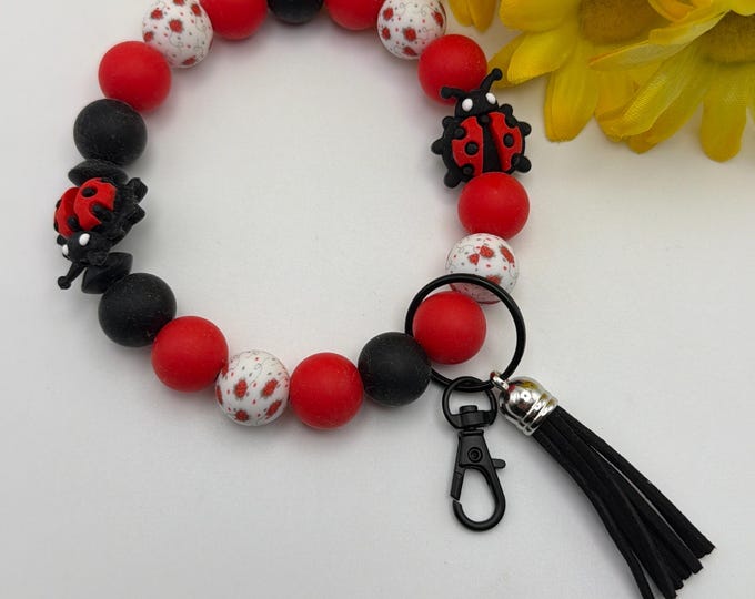 Ladybug Wristlet/Keychain | Red Ladybug Wristlet | Red Ladybug Key Chain