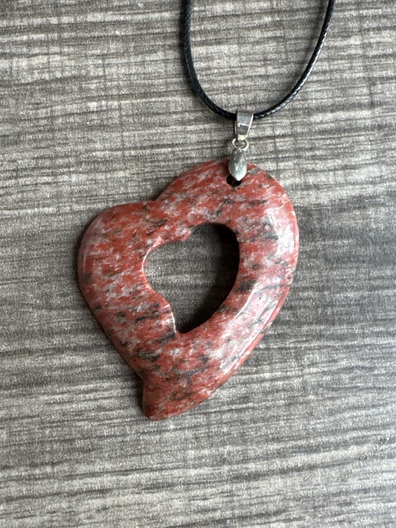 Rhodonite Heart Pendant Necklace