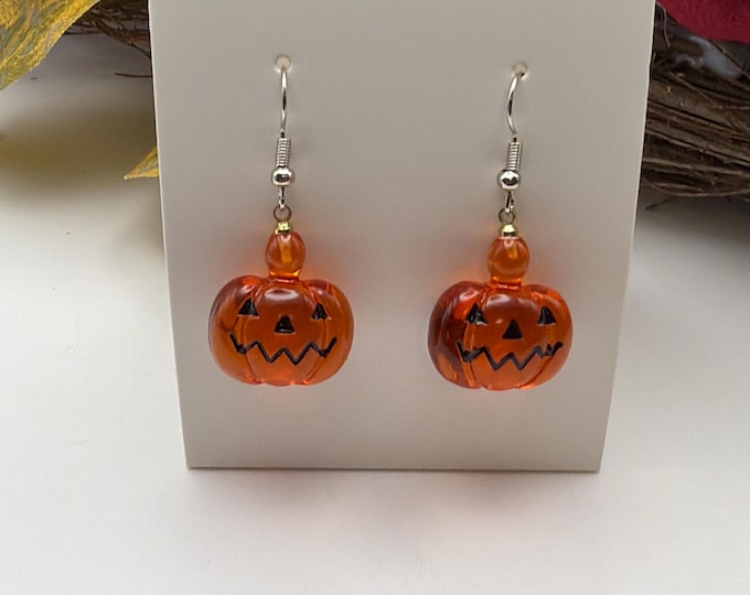 Orange Pumpkin Earrings | Halloween Earrings