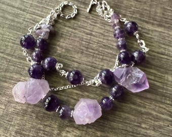 Amethyst Multi-Strand Bracelet | Birthstone February Amethyst Bracelet