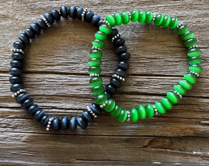 Men’s Beaded Bracelet | Cats Eye Bracelet | Womens bracelet| Stretch bracelet| 8 inch - 8 1/2 inches