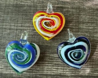 Lampwork Heart Pendant Necklace | Glass Heart | Heart Pendant Necklace
