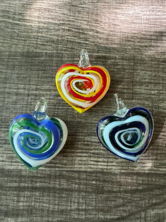 Lampwork Heart Pendant Necklace | Glass Heart | Heart Pendant Necklace