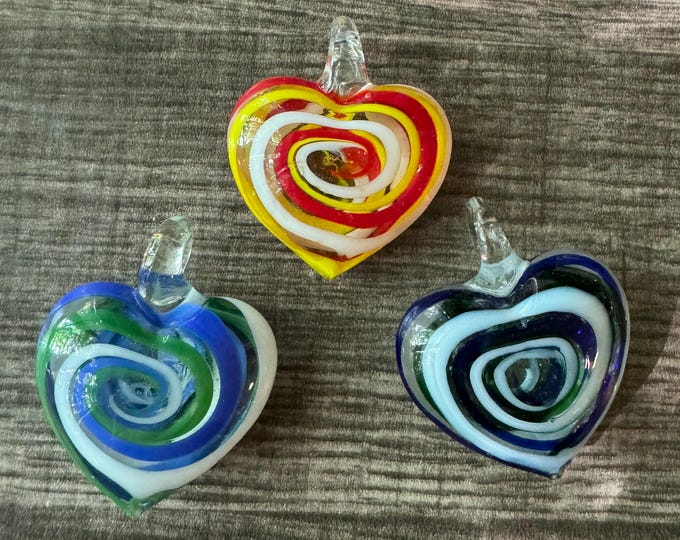 Lampwork Heart Pendant Necklace | Glass Heart | Heart Pendant Necklace