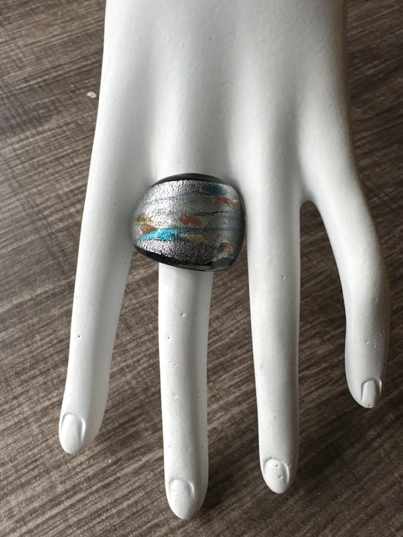 Murano Glass LampWork Ring - Size 7 3/4