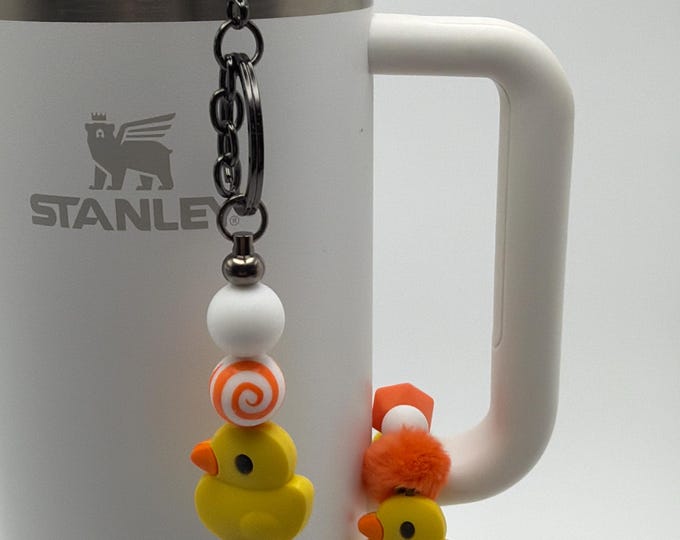 Yellow Duck Tumbler Set | Stanley Cup Accessories | Duck Straw Charm | Yellow Duck Key Chain/Purse Charm | Duck Handle Bracelet