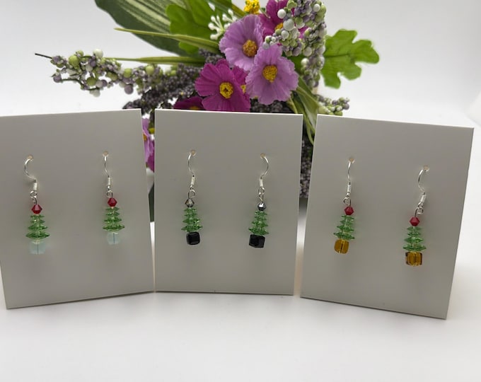 Christmas Tree  | Swarovski  Earrings | Swarovski crystals | Sterling silver