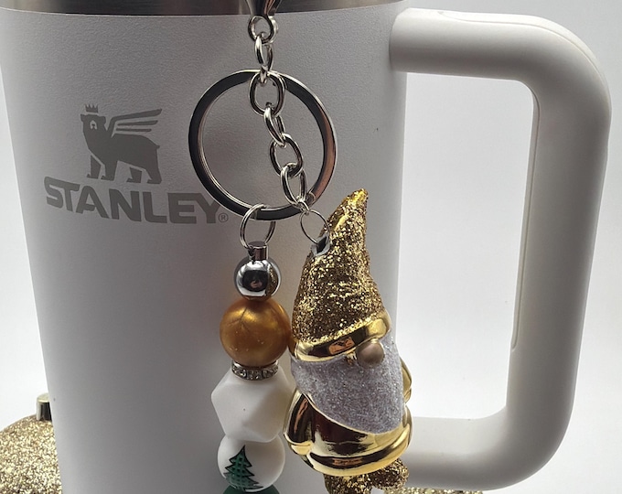 Gold Gnome Straw Charm | Stanley Cup Accessories | Christmas Themed Straw Charm