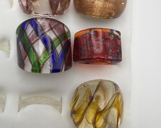 Size 8 1/4 - Assorted Glass Rings | Murano Glass Inspired Glass Rings