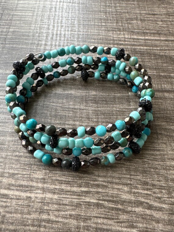 Morse Code Memory Wire Bracelet | Beaded Bracelet | Message in a Bracelet | Quote Bracelet |