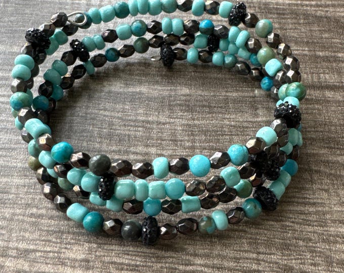 Morse Code Memory Wire Bracelet | Beaded Bracelet | Message in a Bracelet | Quote Bracelet |