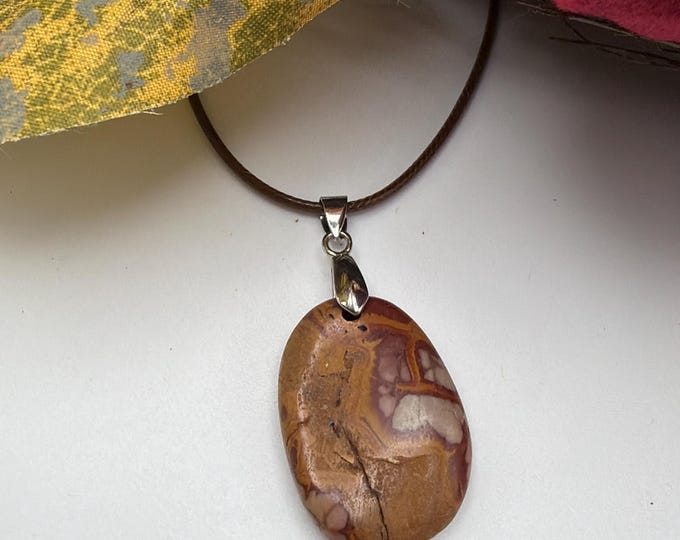 Jasper Oval Pendant Necklace | Jasper Pendant
