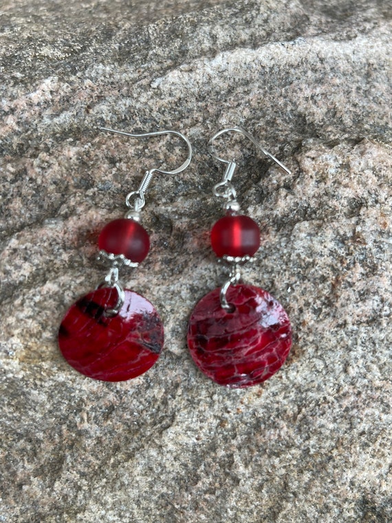 Red Shell Earrings