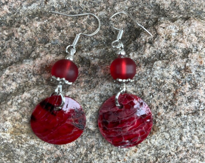 Red Shell Earrings