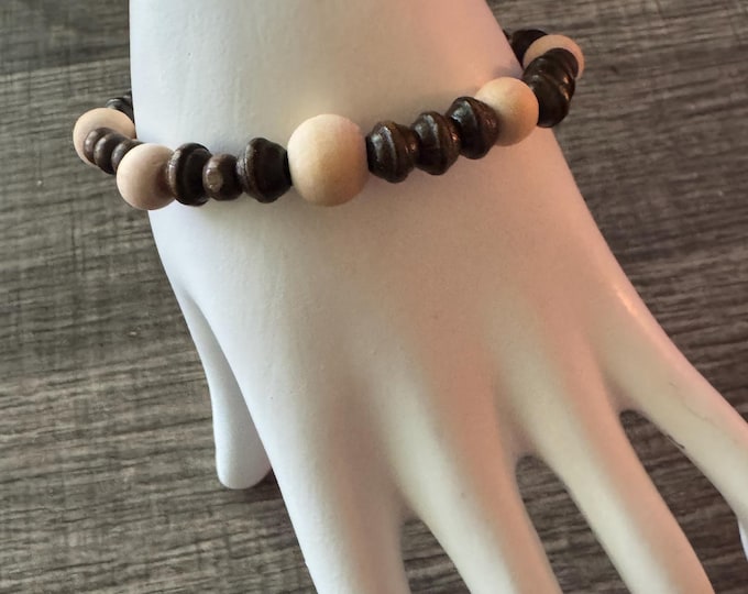 Wooden Bead Stretch Bracelet | Beaded Bracelet | Morse code - Survivor | Message in a Bracelet | Quote Bracelet