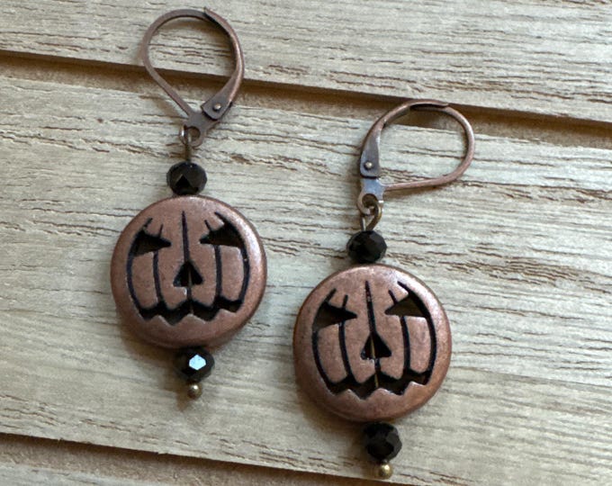 Copper Pumpkin Earrings