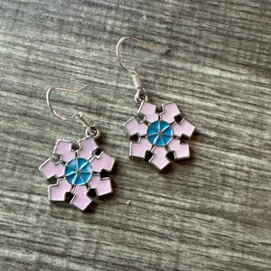 Pink Snowflake Earrings | Snowflake Earrings | Christmas Earrings | Stocking Stuffers