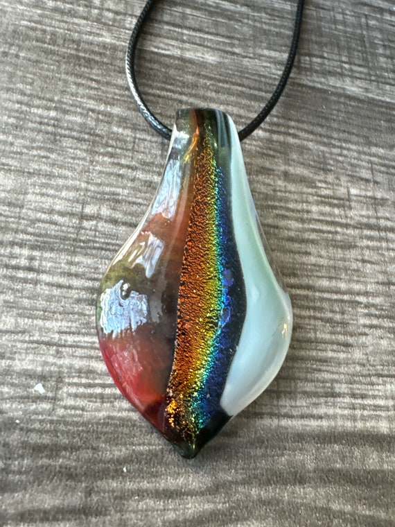 Multi-Color Drop Pendant | Murano Glass Drop Pendant | Glass Drop Pendant Necklace