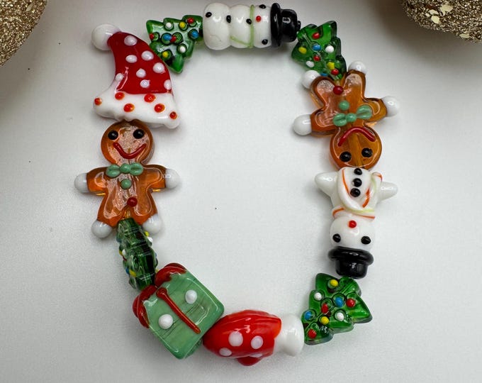 Christmas Lampwork Bracelet | Lampwork Bracelet