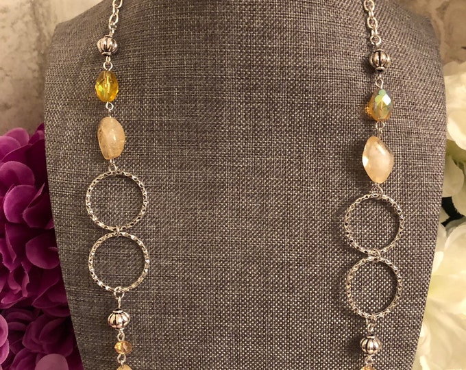 Citrine & Amber Bead Necklace