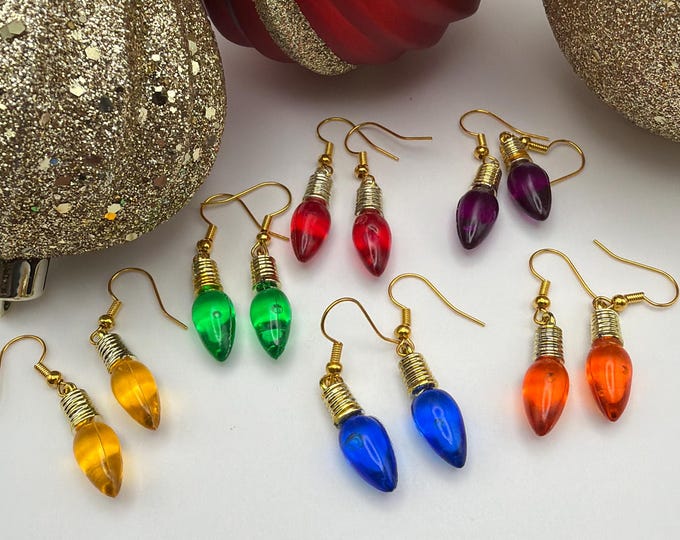 Christmas Small Bulb/Light Earrings | Stocking Stuffers