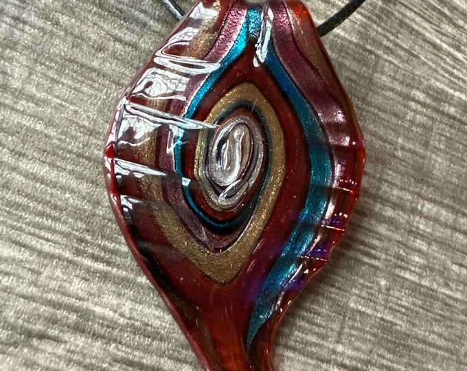 Red Leaf Pendant | Glass Leaf Pendant Necklace