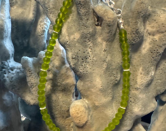 Seaglass Anklet | Green Seaglass Anklet