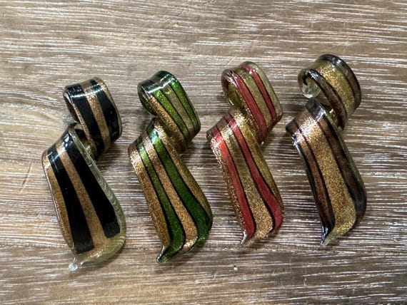 Striped Spiral Pendant Necklace | Murano Glass Spiral | Striped Pendant Necklace