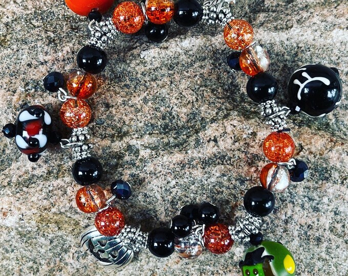 Halloween Charm Beaded Bracelet