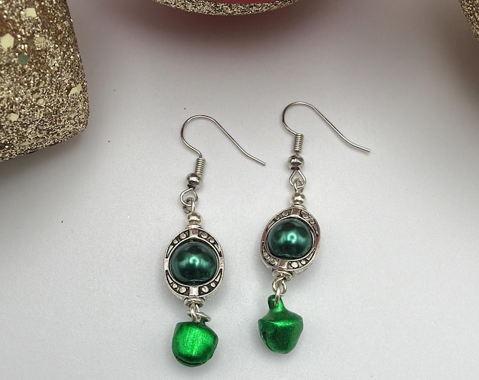 Green Bell Earrings