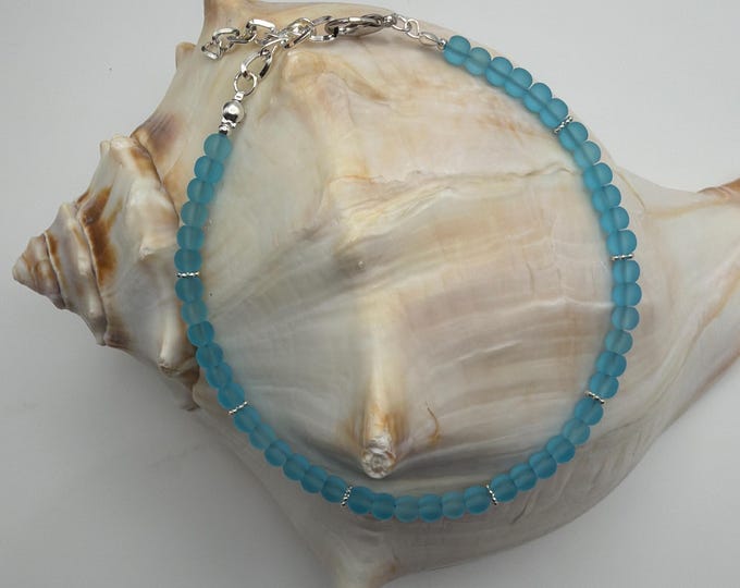 Seaglass Anklet | Turquoise Blue Seaglass Anklet
