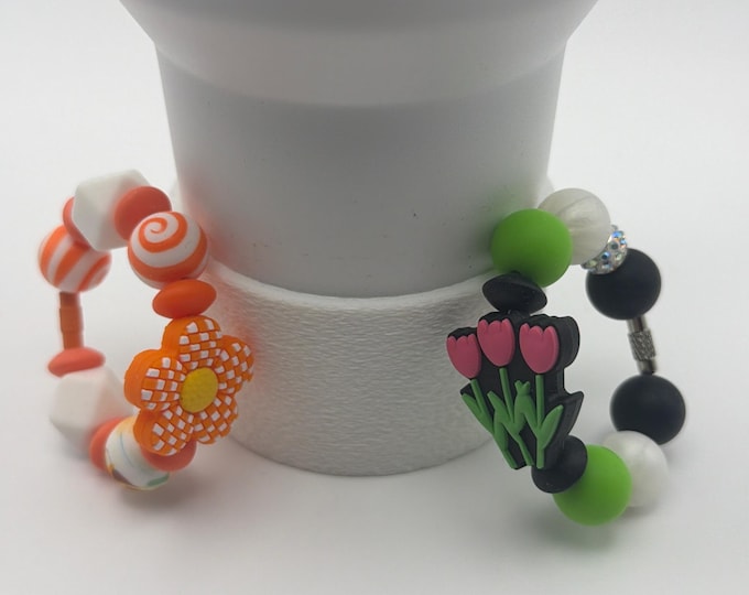 Flower Tumbler Handle Bracelet | Stanley Cup Accessories | Cup Handle Bracelet