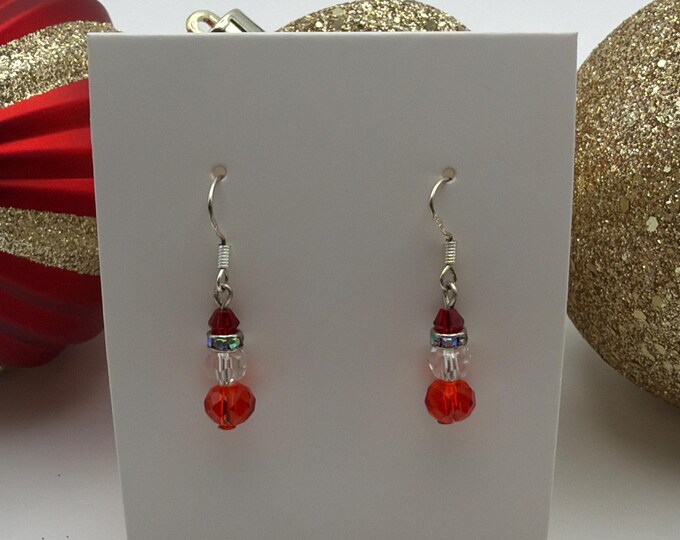 Crystal Santa Earrings | Christmas Earrings | Stocking Stuffers